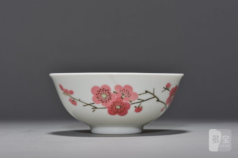 近现代 7501 釉中彩竹叶梅花碗 - 图4